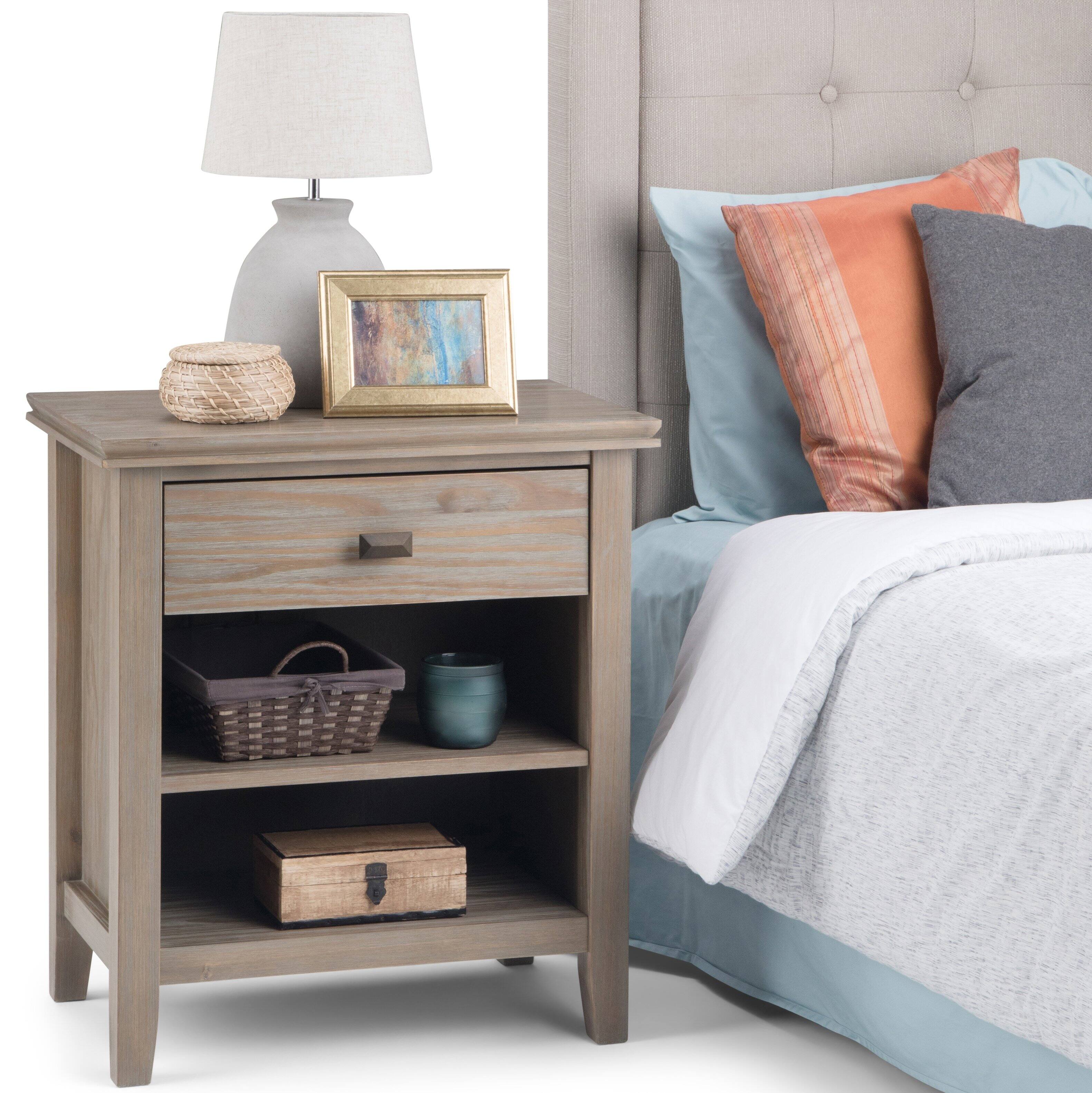 Alt View 11. Simpli Home - Artisan Bedside Table - Distressed Grey.