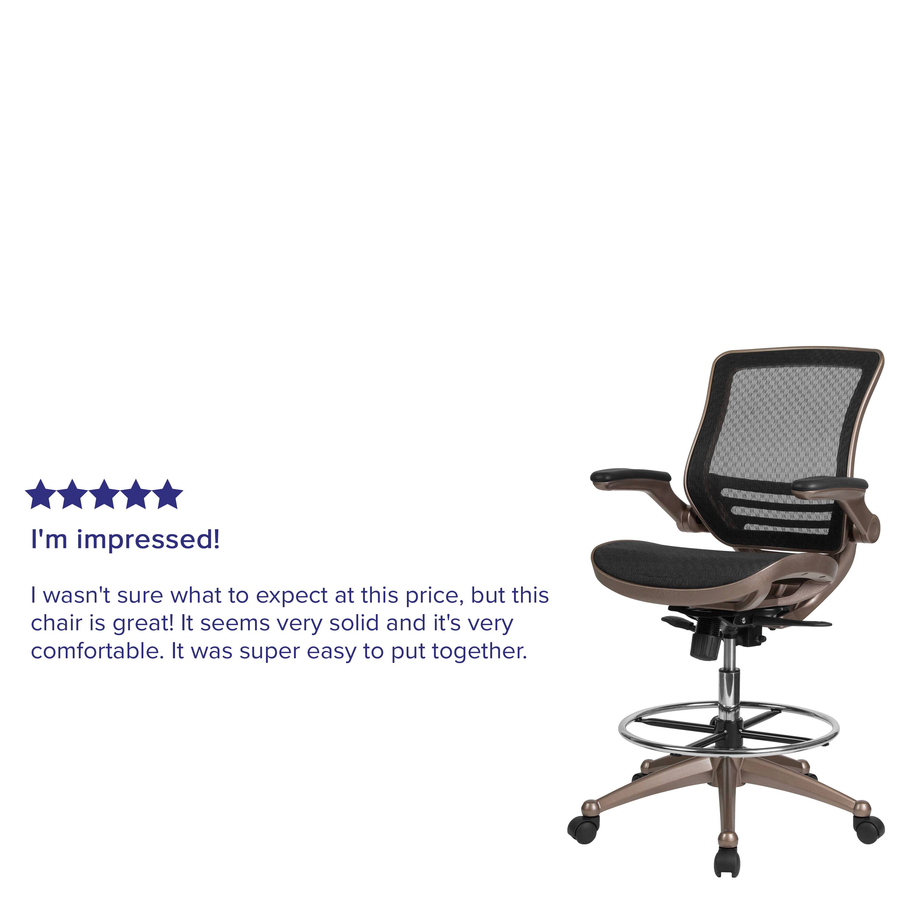 I'm impressed!  
I wasn't sure what to expect at this price, but this chair is great! It seems very solid and it's very comfortable. It was super easy to put together.