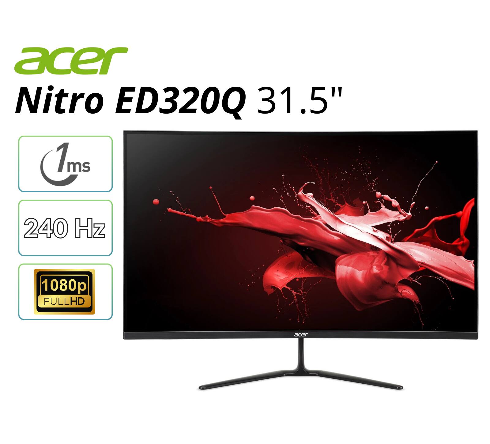 acer Nitro ED320Q 31.5" 1ms 240 Hz 1080p FULLHD