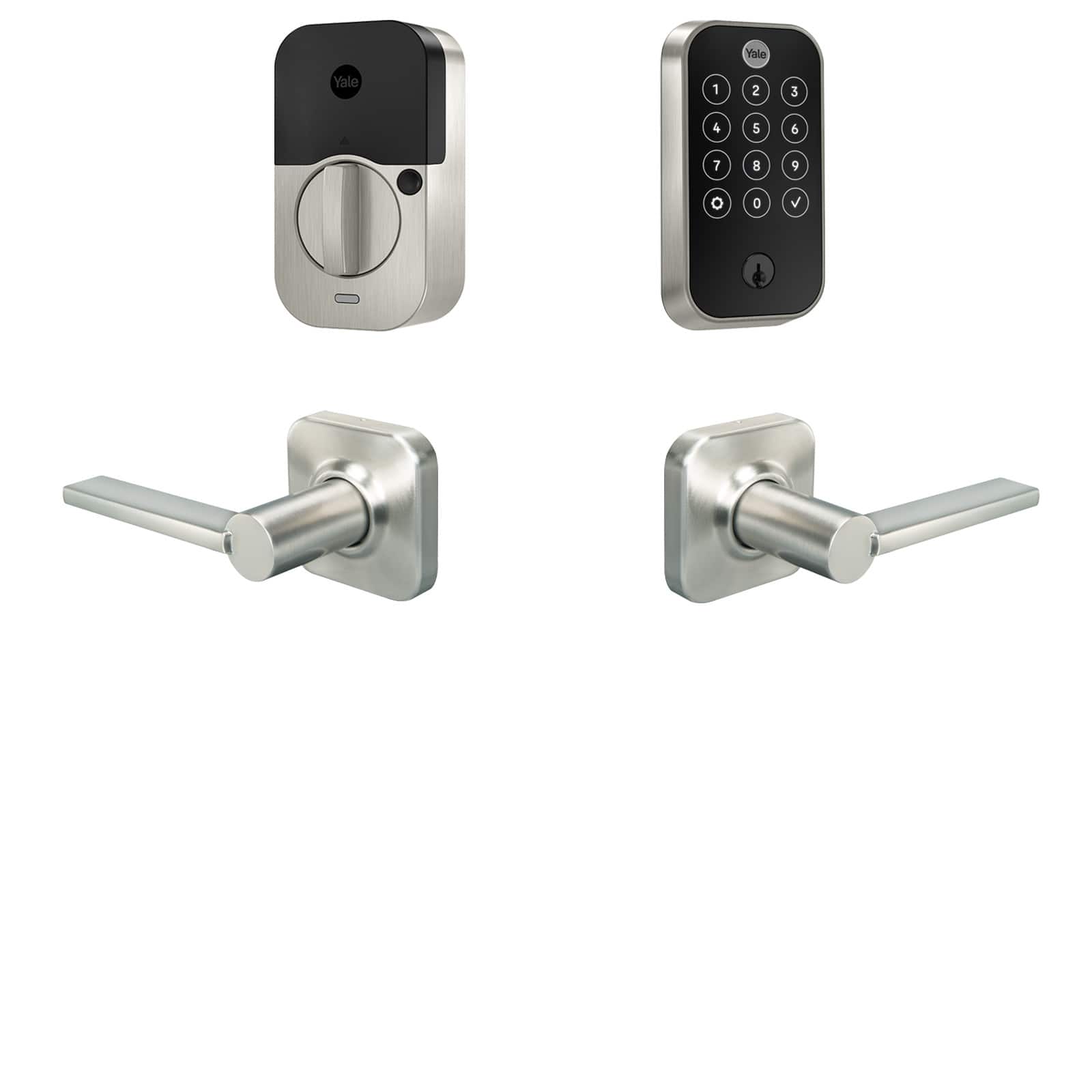 Yale - Assure Lock 2 Touch with Wi-Fi and Valdosta Lever - Satin Nickel - Front_Zoom