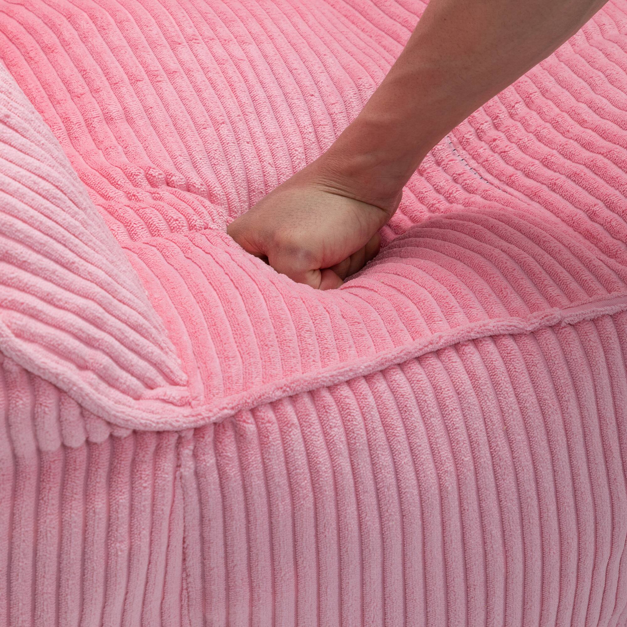 Alt View 10. GOODSILO - Large Corduroy Bean Bag Sofa Chair with Armrests for Living Room and Bedroom Comfort - Pink.