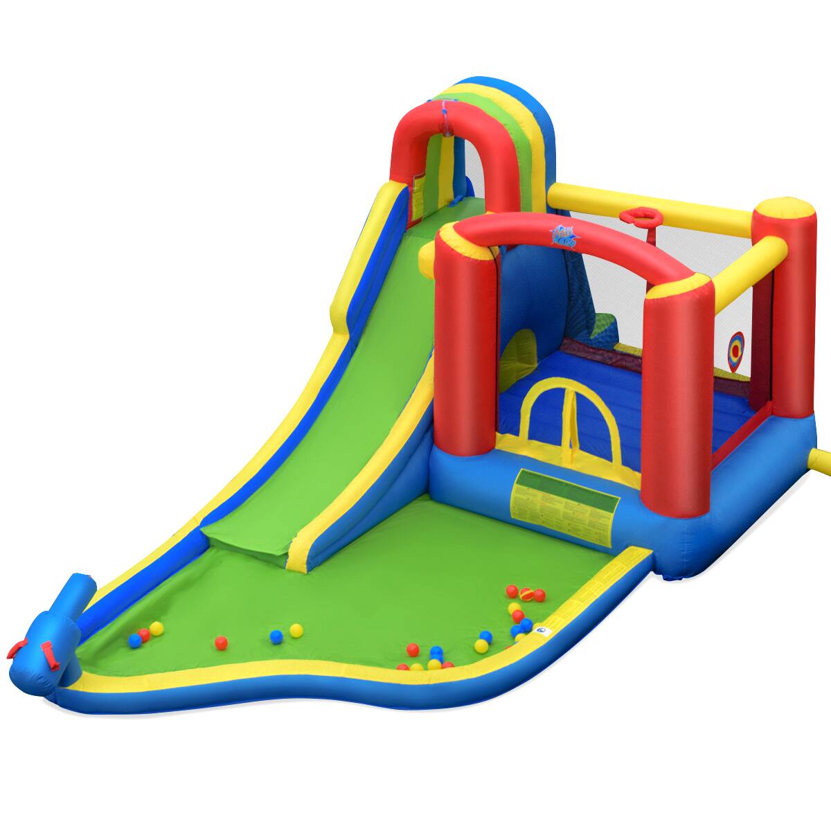 Alt View 5. Gymax - Gymax Inflatable Bounce House Jungle Jumping Bouncer Double Slides Park w/ Blower.