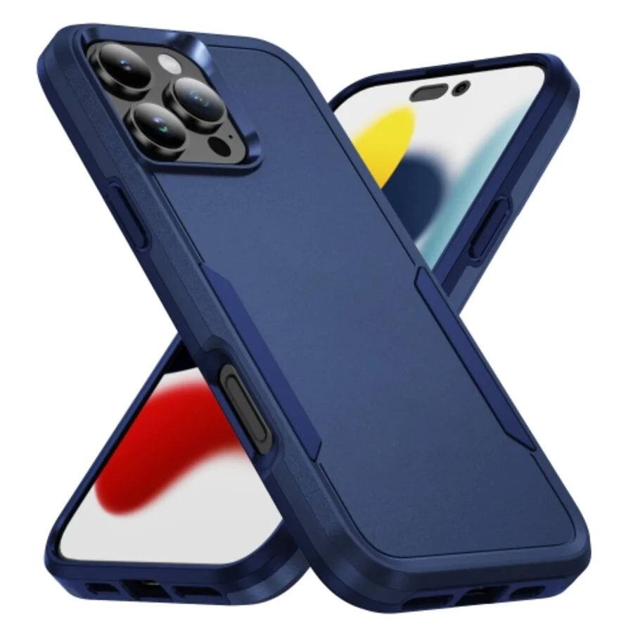 Entronix - iPhone 16 Pro Case - Soft-Touch Dual-Layer Protective Cover - Navy