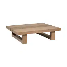 Armen Living - Vivid Outdoor Patio Coffee Table in Light Eucalyptus Wood - Brown
