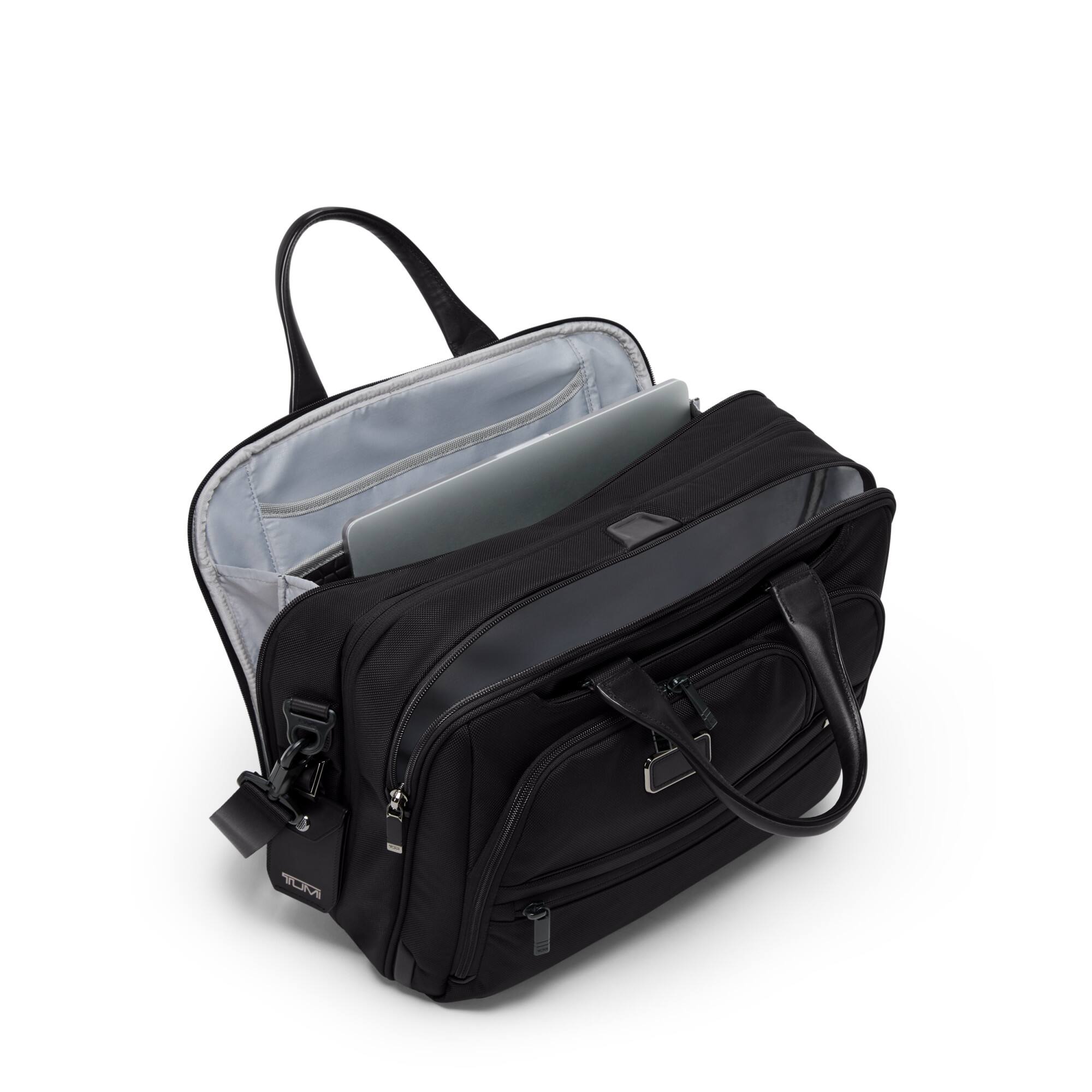 Angle. TUMI - Alpha Medium Expandable Briefcase - Black.