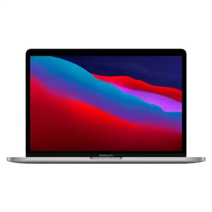 Front. Apple - MacBook Pro 13-Inch "M1" 8 CPU/8 GPU 8 GB - 256 GB SSD Bundle with Keyboard Cover and Case - Gray.