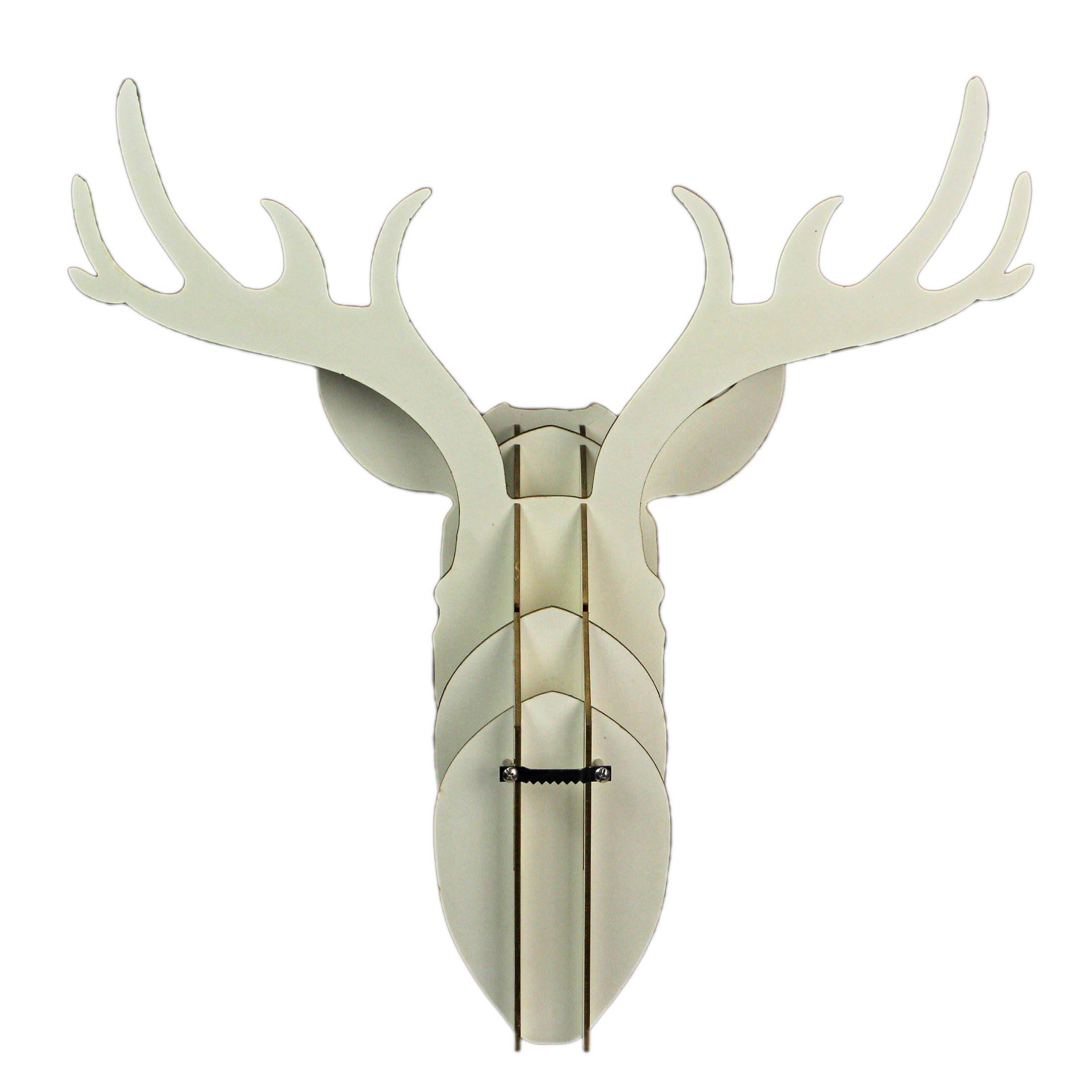 Alt View 2. Shiraleah - Shiraleah White Deer Head Puzzle Wall Mount Trophy Sculpture - White.