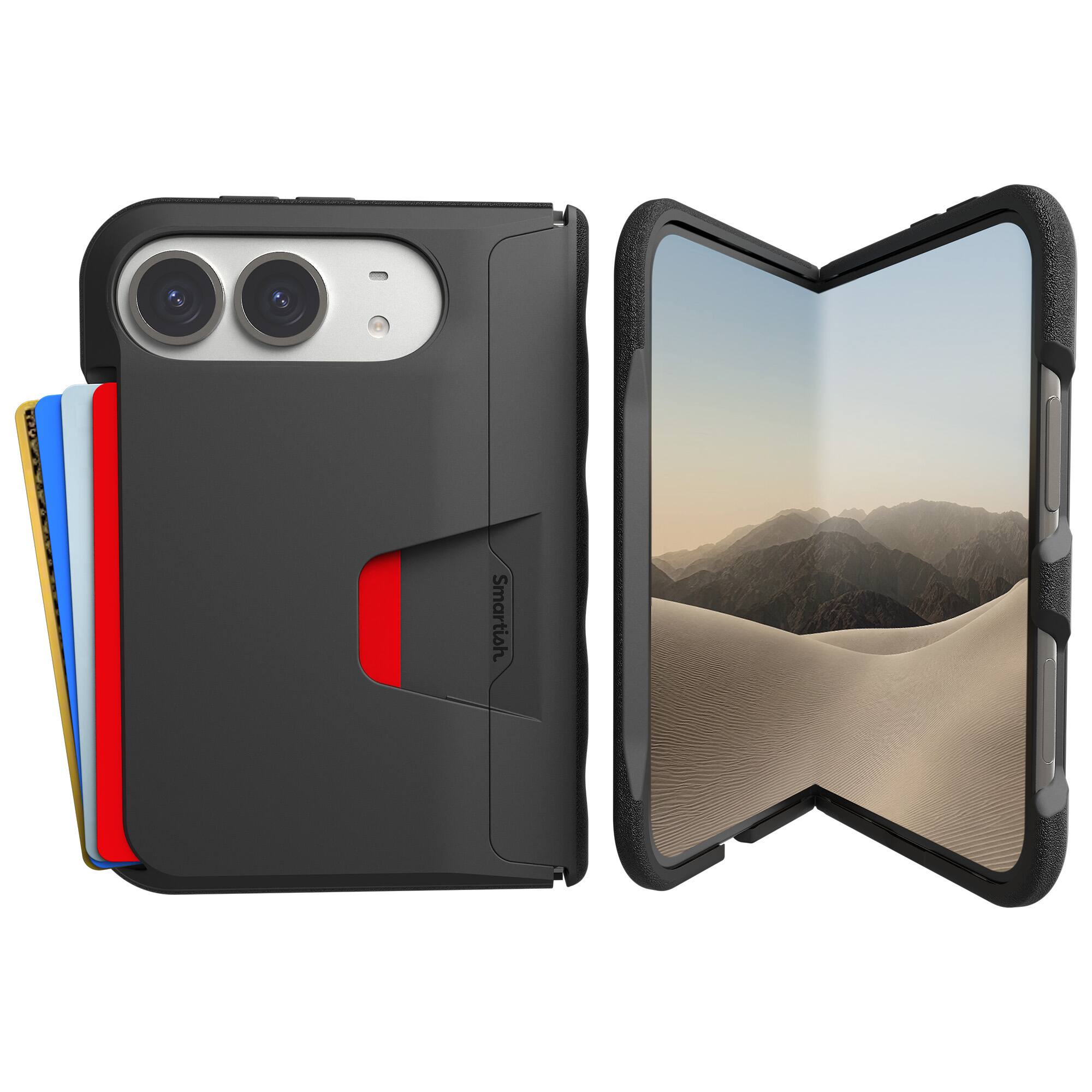 Smartish - iPhone Duo Wallet Case, Card Holder, Wallet Slayer Vol 1, Black - Black Tie Affair