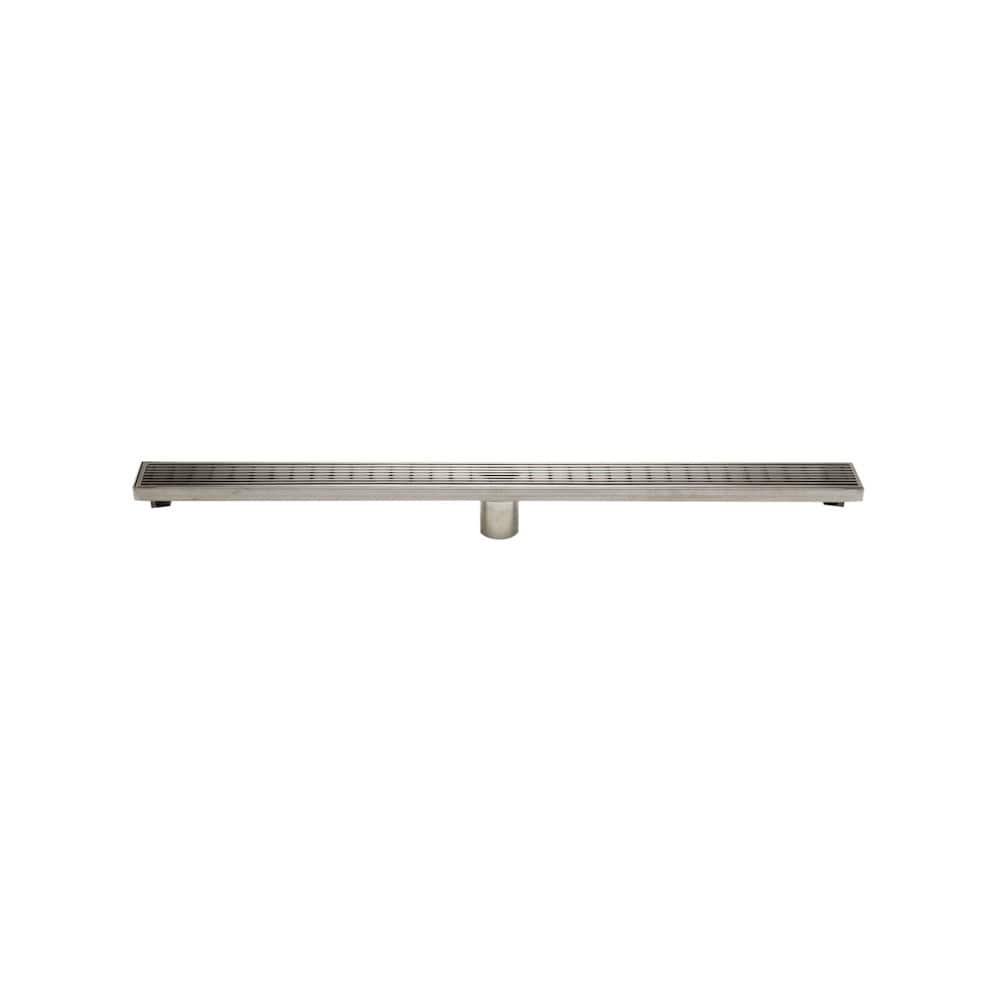 Alfi - 36" Modern Stainless Steel Linear Shower Drain with Groove Lines - Gray