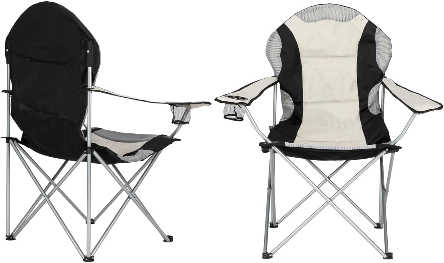Alt View 2. Winado - 1PC Folding Camping Chair Portable with Arm, Carrying Bag, Cup Holder for Outdoor Camping Fishing Sports Hiking Beach - Black, White and Grey.