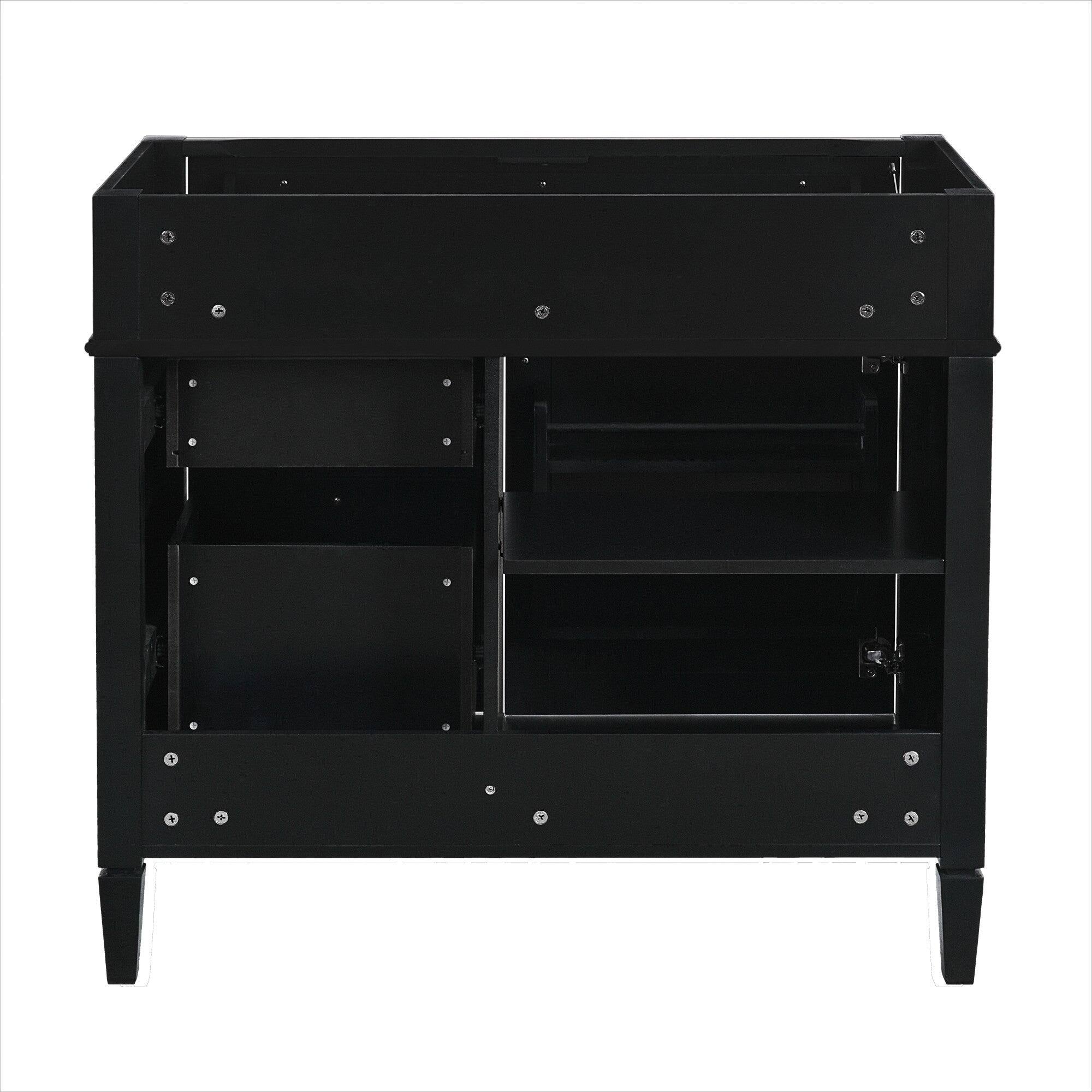 Alt View 3. Boyel Living - 36 Inch Modern Bathroom Vanity Cabinet Two Drawers Tip Out No Sink Black - Black.