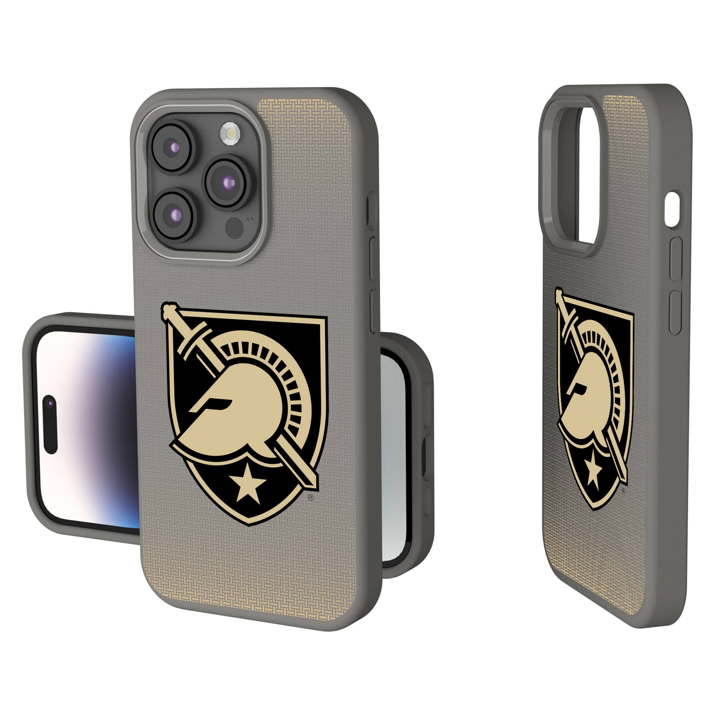 Front. Keyscaper - Army Black Knights Linen Logo iPhone Soft Touch Case - 15 - Gray.