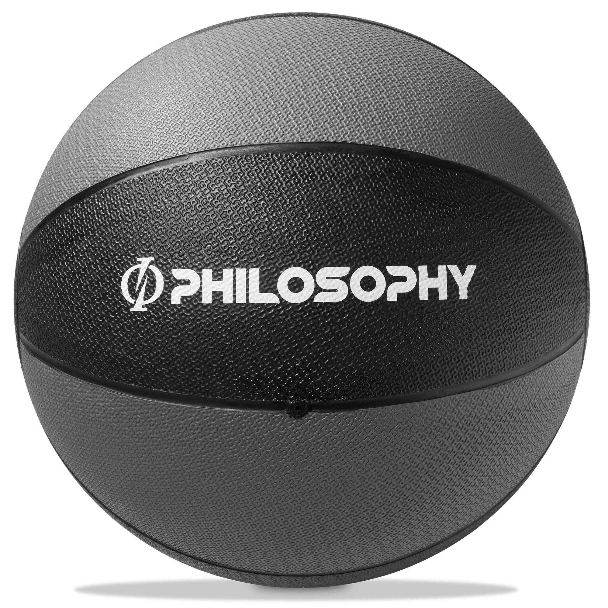 Alt View 2. Philosophy Gym - Medicine Ball - Weighted Fitness Ball - Non-Slip Grip - Black.