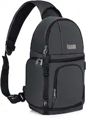 Front. mosiso - Camera Sling Bag Shockproof Photography Camera Backpack with Tripod Holder & Removable Modular Inserts - Space Gray.