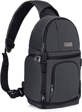 mosiso - Camera Sling Bag Shockproof Photography Camera Backpack with Tripod Holder & Removable Modular Inserts - Space Gray