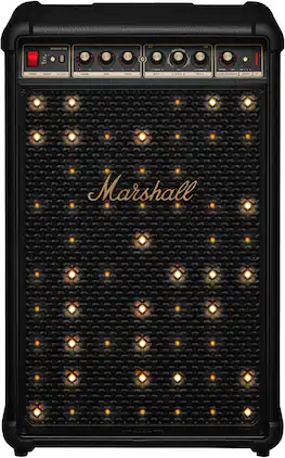 Marshall - Bromley 750 Portable Wireless Party Speaker with Bluetooth / 3.5 mm Auxiliary / RCA / Microphone Inputs and LED Lights - Black/Brass