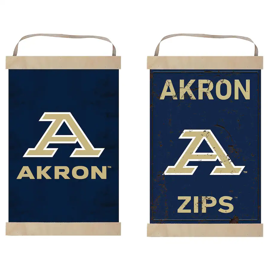 Akron Script Logo Jardine Akron Zips Reversible Retro Logo Banner Sign Navy 200836393 ...