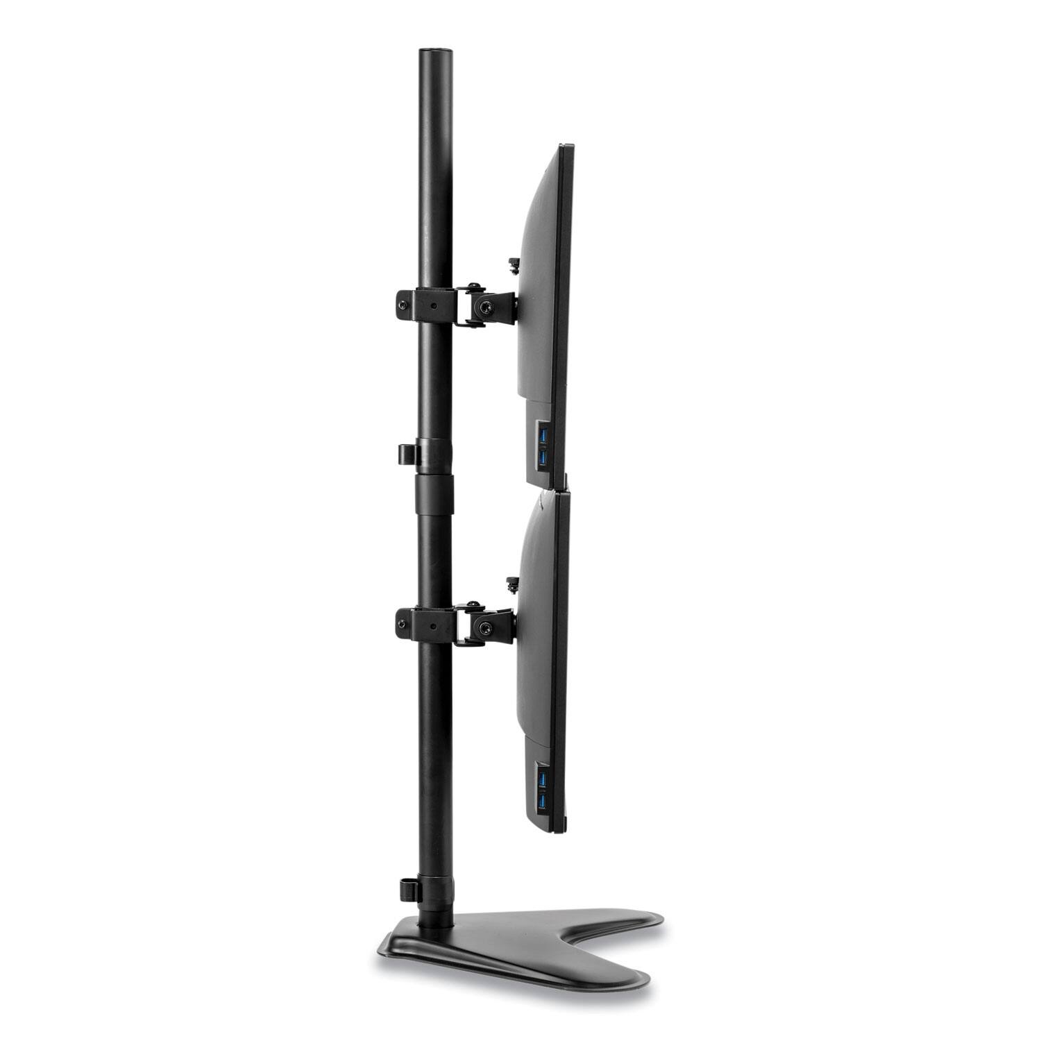 Alt View 4. Fellowes - Professional Series 15.3 in. x 35.5 in. x 11 in. Freestanding Dual Stacking Monitor Arm For 32 in. Monitors - Black.