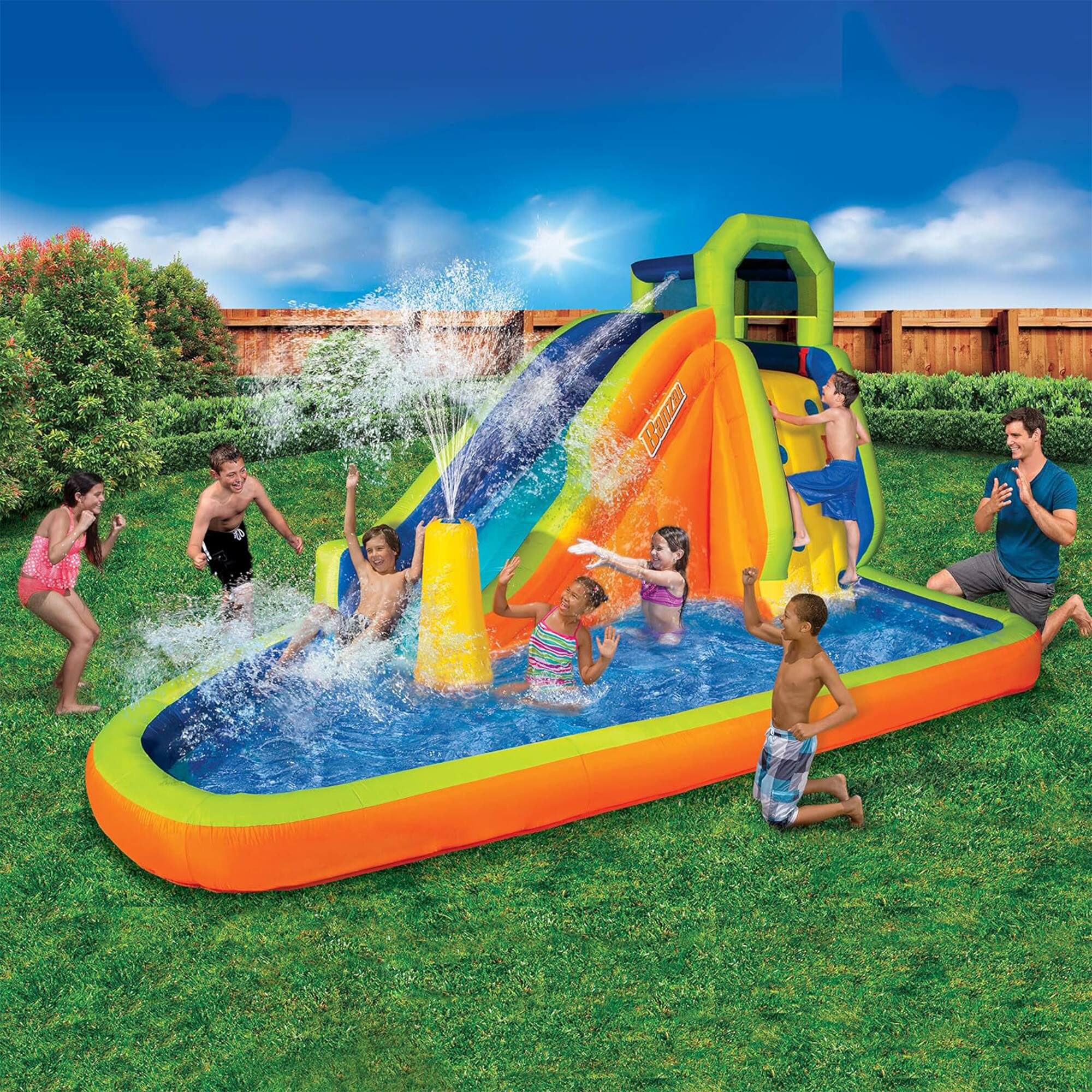 Alt View 5. Banzai - Banzai Gushing Geyser Water-Spraying Inflatable Pool Water Park Set, Multicolor - Multicolor.