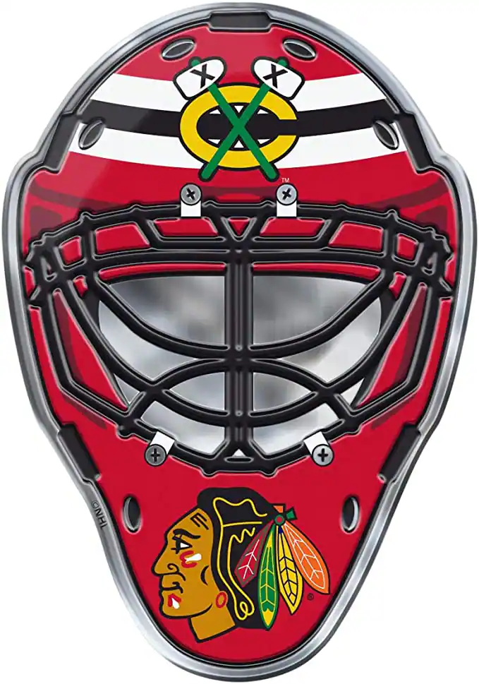 Front. TCL - Chicago Blackhawks Easy Peel & Stick Full Color Aluminum Helmet Emblem - Multi.