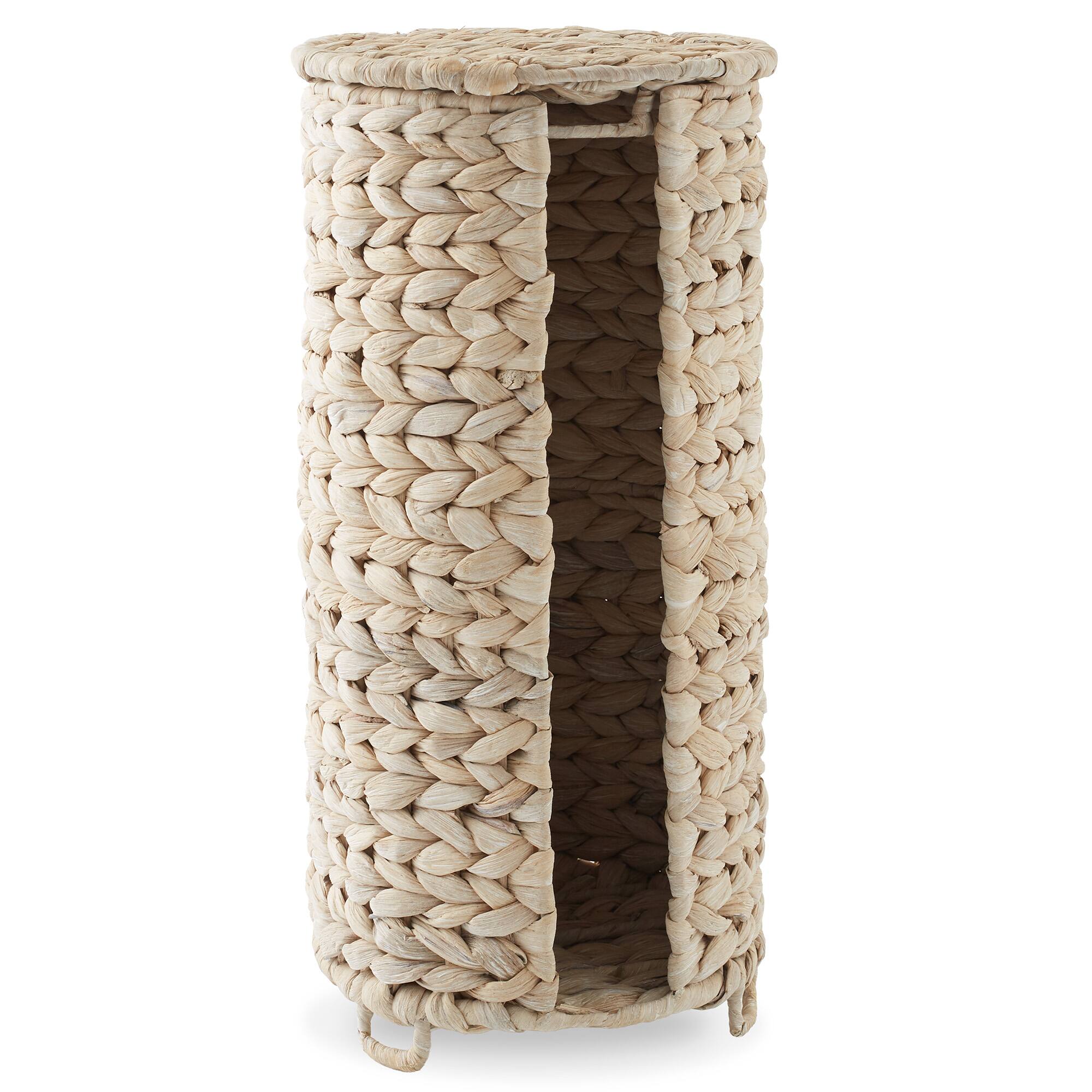 Alt View 3. Casafield - Toilet Paper Roll Holder Stand - Bathroom Tissue Storage - Whitewash.