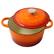 Alt View 4. Crockpot - Crock Pot Artisan 7 Quart Enameled Cast Iron Oval Dutch Oven in Sunset Orange - Orange.