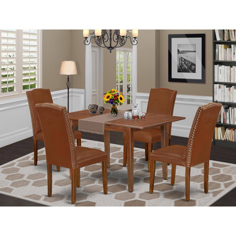 Left. East West Furniture - Dining Room Set Mahogany - Brown.