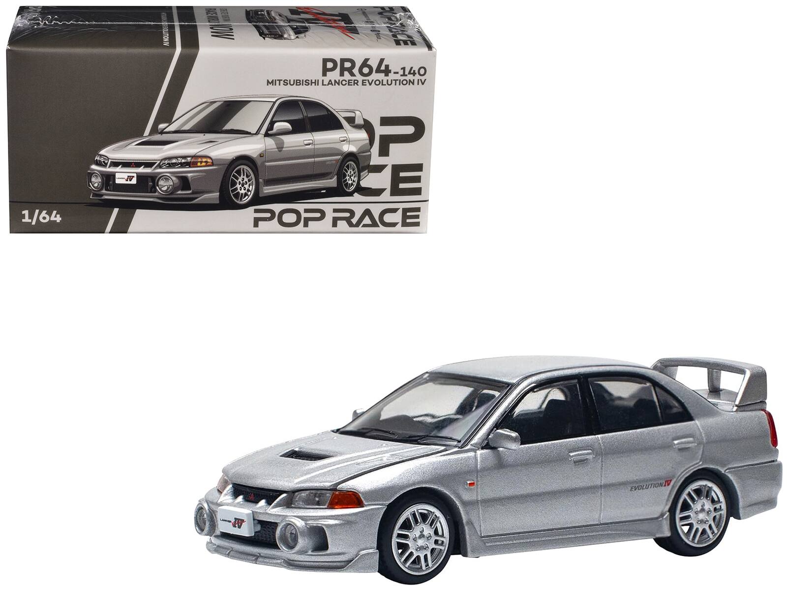 Mitsubishi Lancer Evolution IV RHD (Right Hand Drive) Steel Silver Metallic 1/64 Die Cast Model Car by Pop Race price history on PriceWatchPro