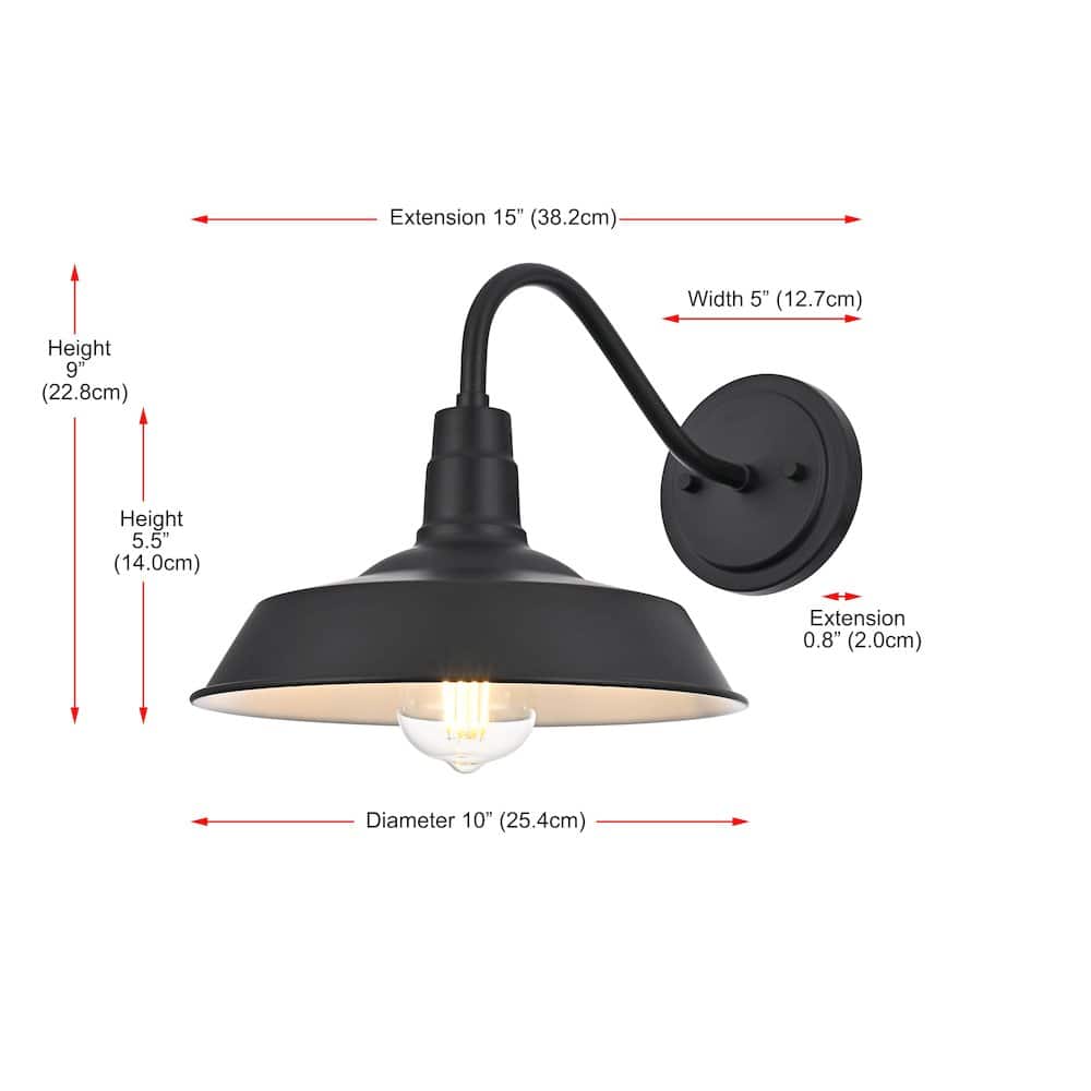 Elegant Lighting - Franco 10 Inch Outdoor Wall Sconce In - Black price history on PriceWatchPro