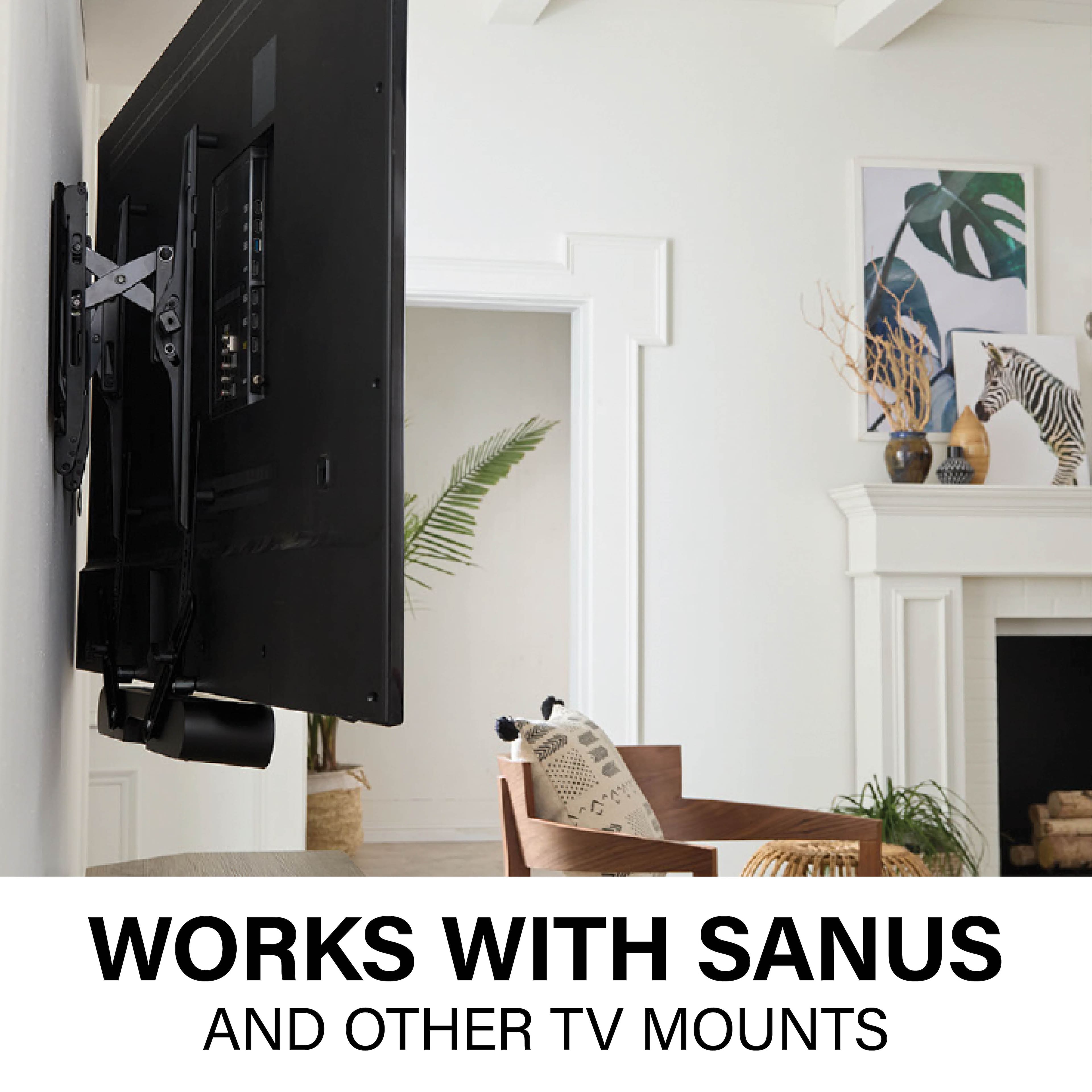 Works with Sanus and other TV mounts.