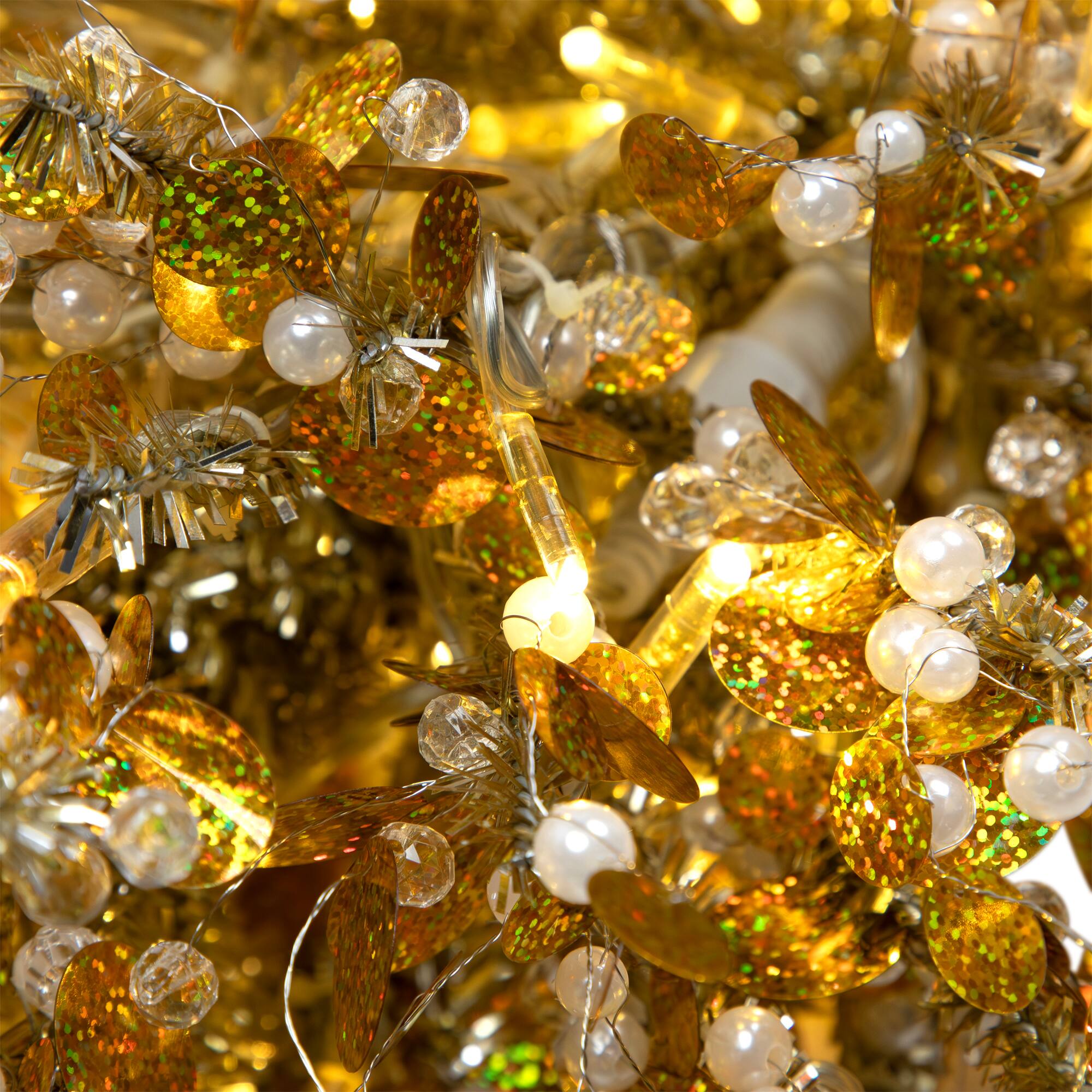 Alt View 4. GKI/Bethlehem Lighting - LED Lighted Commercial Manhattan Lightspray Christmas Swag - 9' - Gold - Gold.