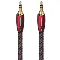 AudioQuest - Golden Gate 3.5mm Mini M > M 6.6' Analog Audio Interconnect Cable - Red on Black - Front_Zoom