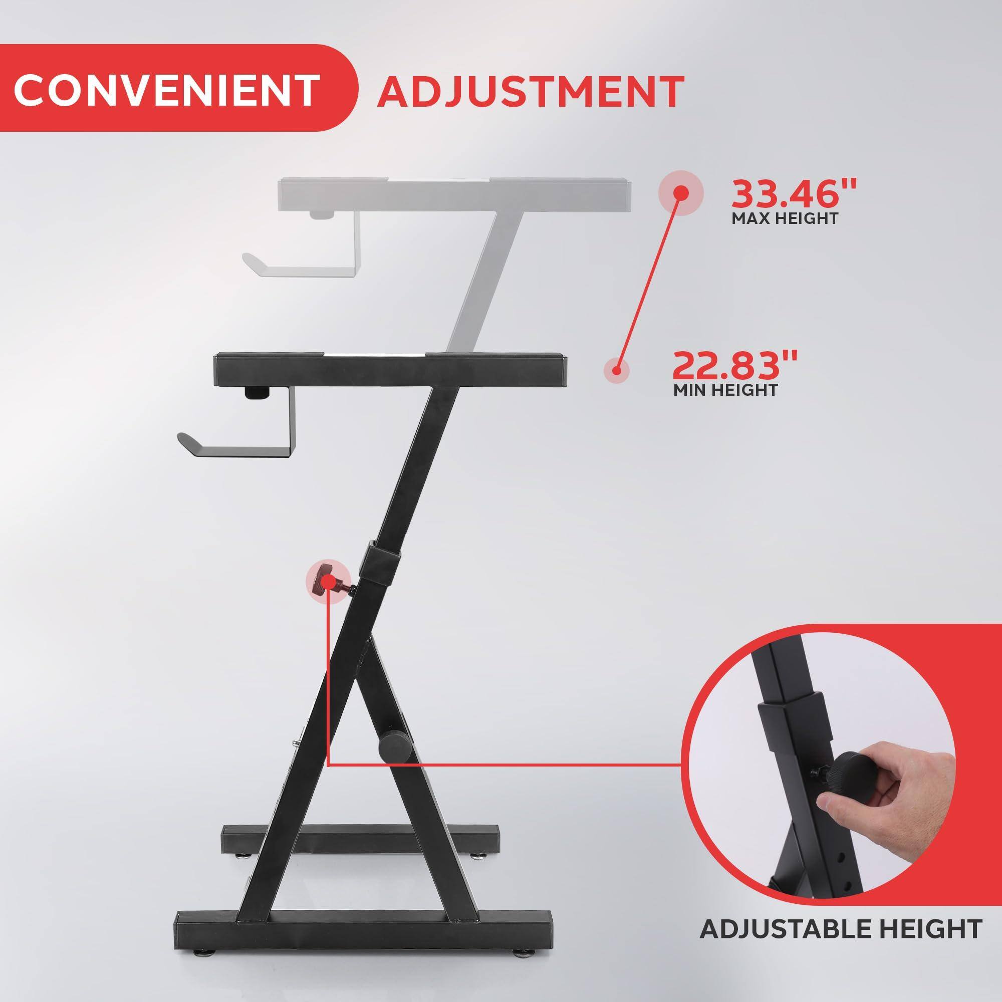 CONVENIENT ADJUSTMENT

33.46" MAX HEIGHT

22.83" MIN HEIGHT

ADJUSTABLE HEIGHT