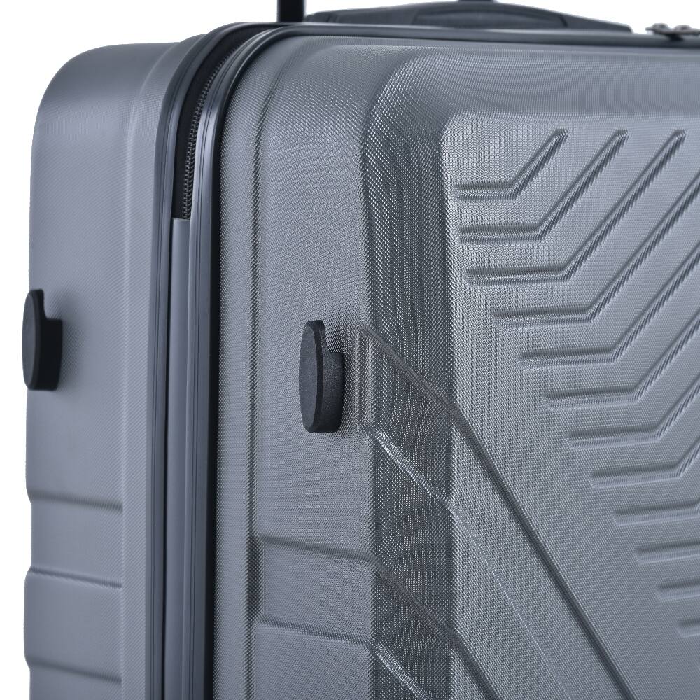 Alt View 8. Ropilly - Ropilly 3 Piece Luggage Set ABS Hard Shell Suitcase Set with Spinner Wheels Gray - Gray.