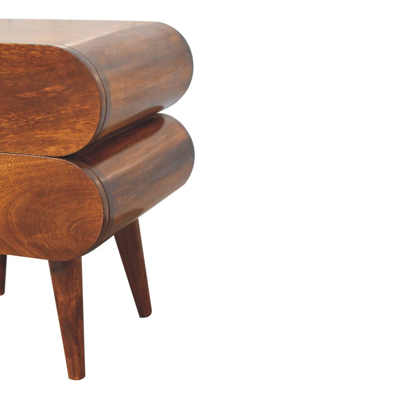Alt View 2. Artisan Furniture - Artisan Furniture Solid Wood Bubble Chestnut Bedside, 2 Drawers, Dark Brown - Dark Brown.