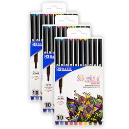 BAZIC Products - Skylar 0.4 mm Fineliner Pen, 10 Per Pack, 3 Packs