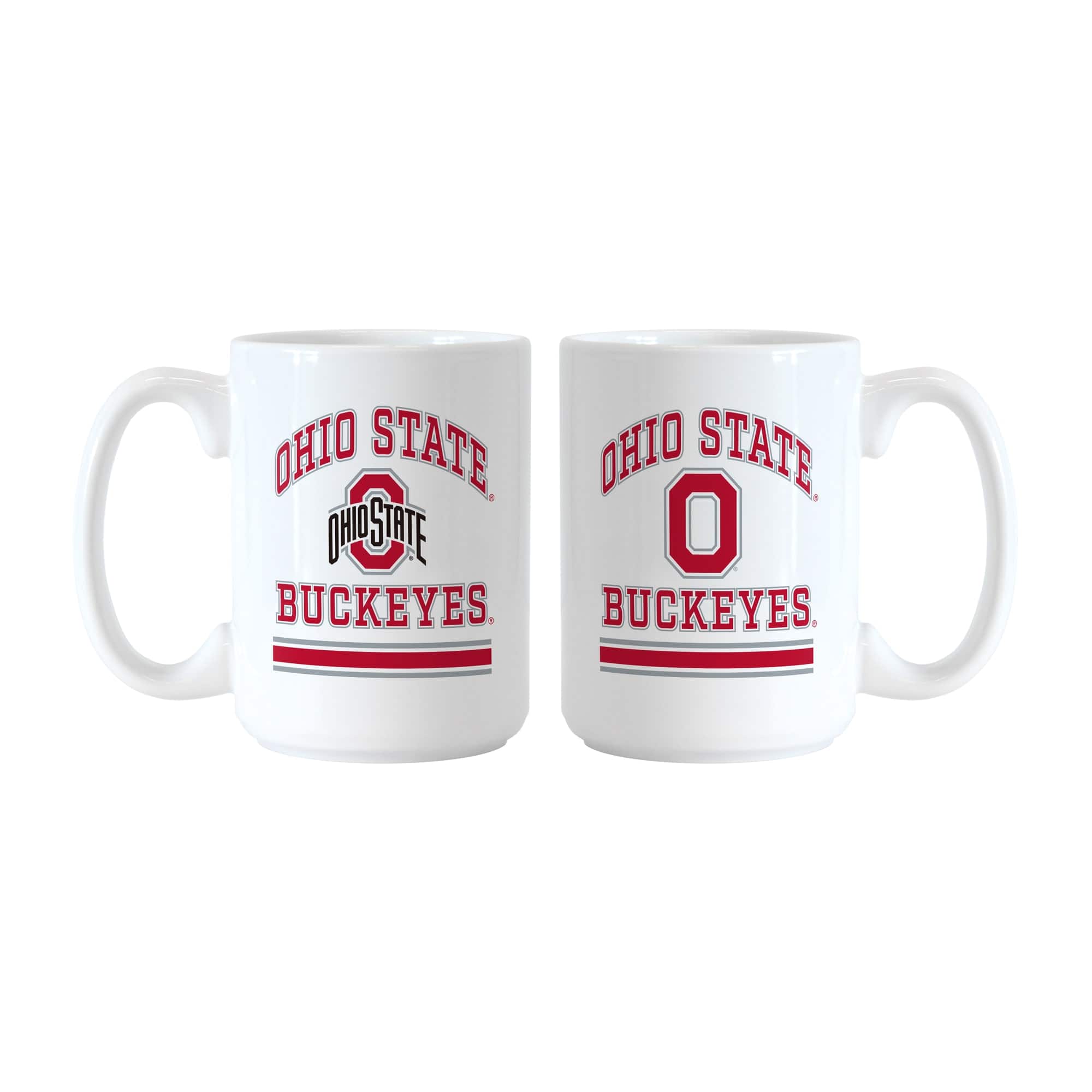 Logo Brands - Ohio State Buckeyes 15oz. Current & Throwback Mug Set - Multicolor
