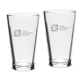 Jardine - Tulsa Community College 16oz. 2-Piece Classic Pub Glass Set - Multicolor