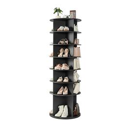 VEVOR - 7 Tiers Rotating Shoe Rack Tower, 360° Spinning Shoe Rack, Revolving Storage Round Carousel Display - Black