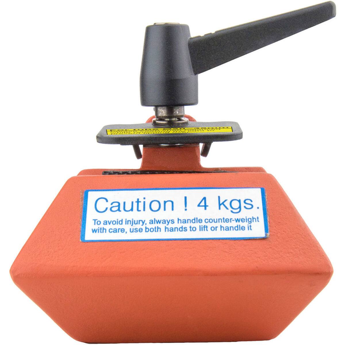 Caution! 4 kgs.  
To avoid injury, always handle counter-weight with care, use both hands to lift or handle it.