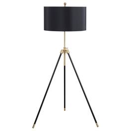 APRILSOUL - Black Gold Tripod Drum Shade Floor Lamp