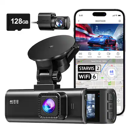 128GB REDTIGER 9:41 REC 00:21 REDTIGER D Mirror 69 Switch Sound " 0 REC Snapshot GPS Speed: 68 mph 7832m . STARVIS 2 D e WiFi 6 Petoe - e - - N 3 68 mph Ae 1 Acvertins - duality i a Somes Coua Mut ie Lu No Aus 2 I 1 1 a 2 A MYMe - A 4K JEND - aPs M TOP