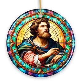 OrnamentallyYou - Enlightened Man Renaissance Italy Painting Ornament Artistic Stained Glass Themed - Multi-colored