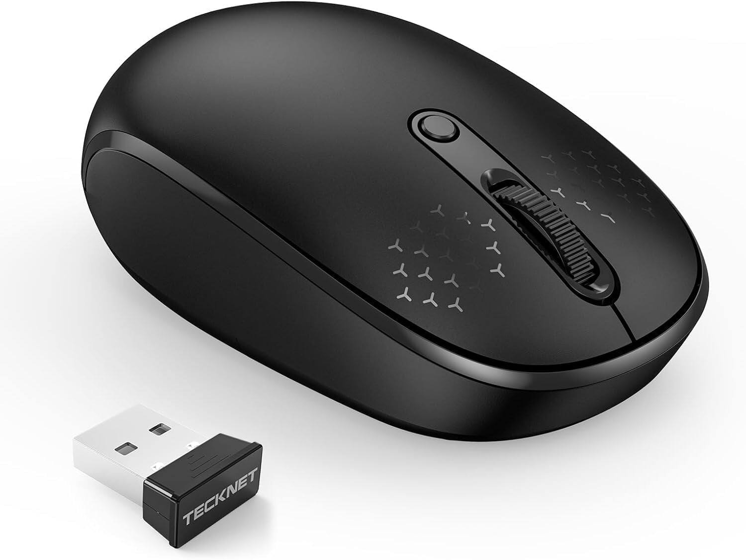 Front. TECKNET - TECKNET Compact Ambidextrous Wireless Mouse for Laptop - Black.