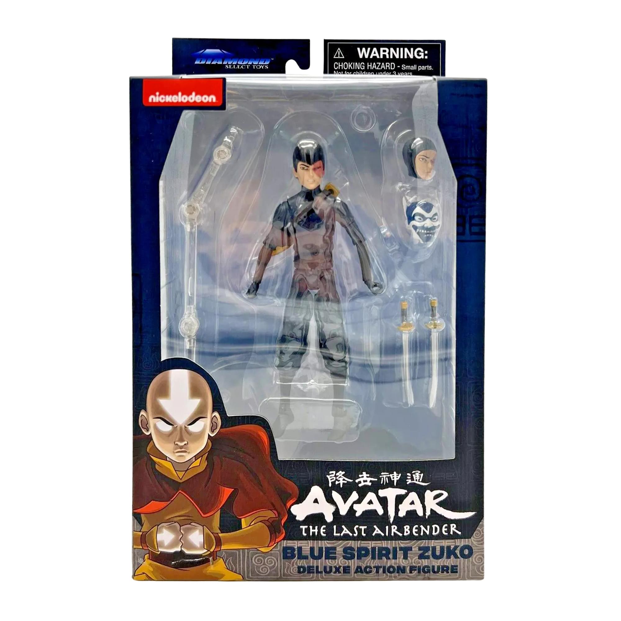 LIN ... HUNE SELSAT EAs WARNING: CHOKING HAZARD - Small parts. Not for children under 3 years.  
nickelodeon  
AVATAR THE LAST AIRBENDER BLUE SPIRIT ZUKO DELUXE ACTION FIGURE