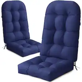 Crestlive Products - Outdoor High Back Adirondack Rocking Chair Cushions Set of 2 - Navy