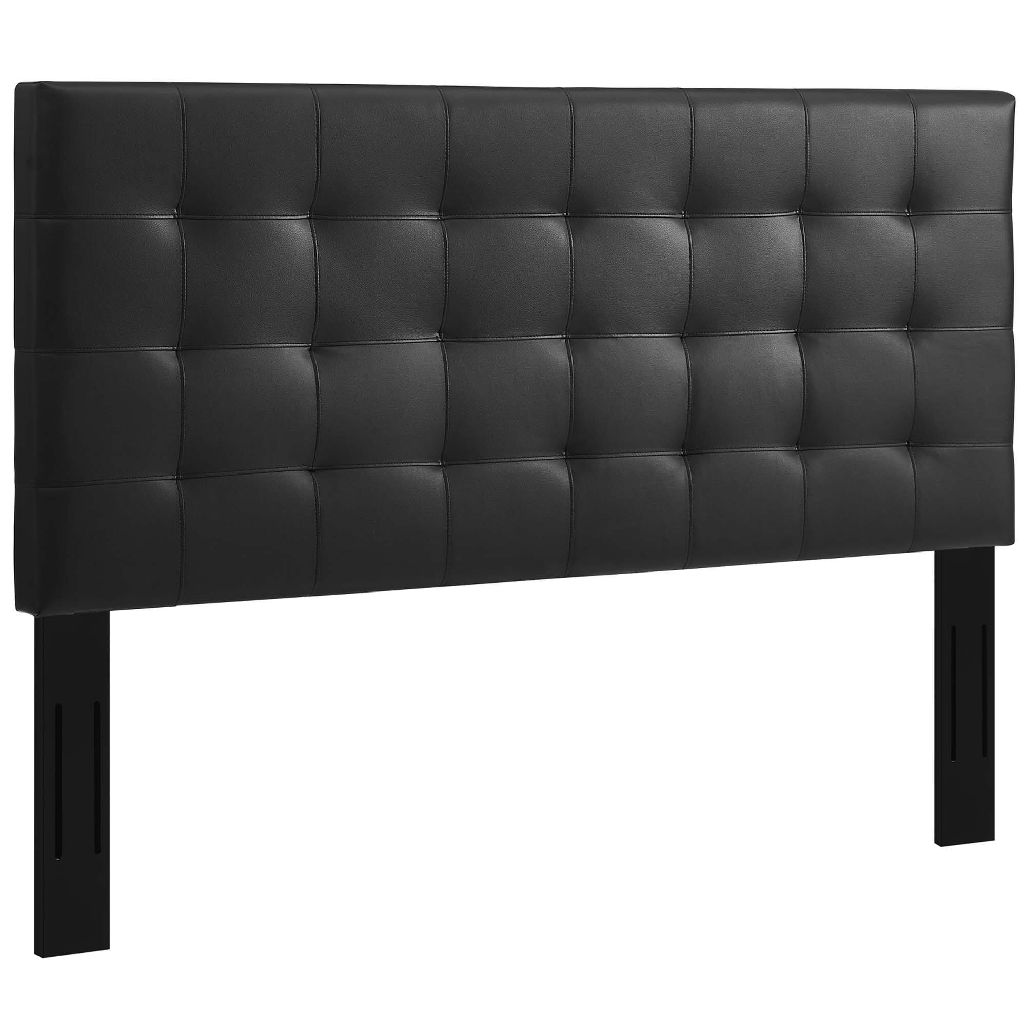 Back. Modway - Paisley Tufted Upholstered Faux Leather Full / Queen Headboard by Modway - Black.