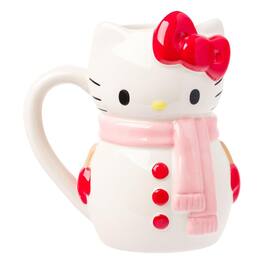 Silver Buffalo - Sanrio Hello Kitty Snowman 20 Ounce 3D Sculpted Ceramic Mug - Multi-Colored