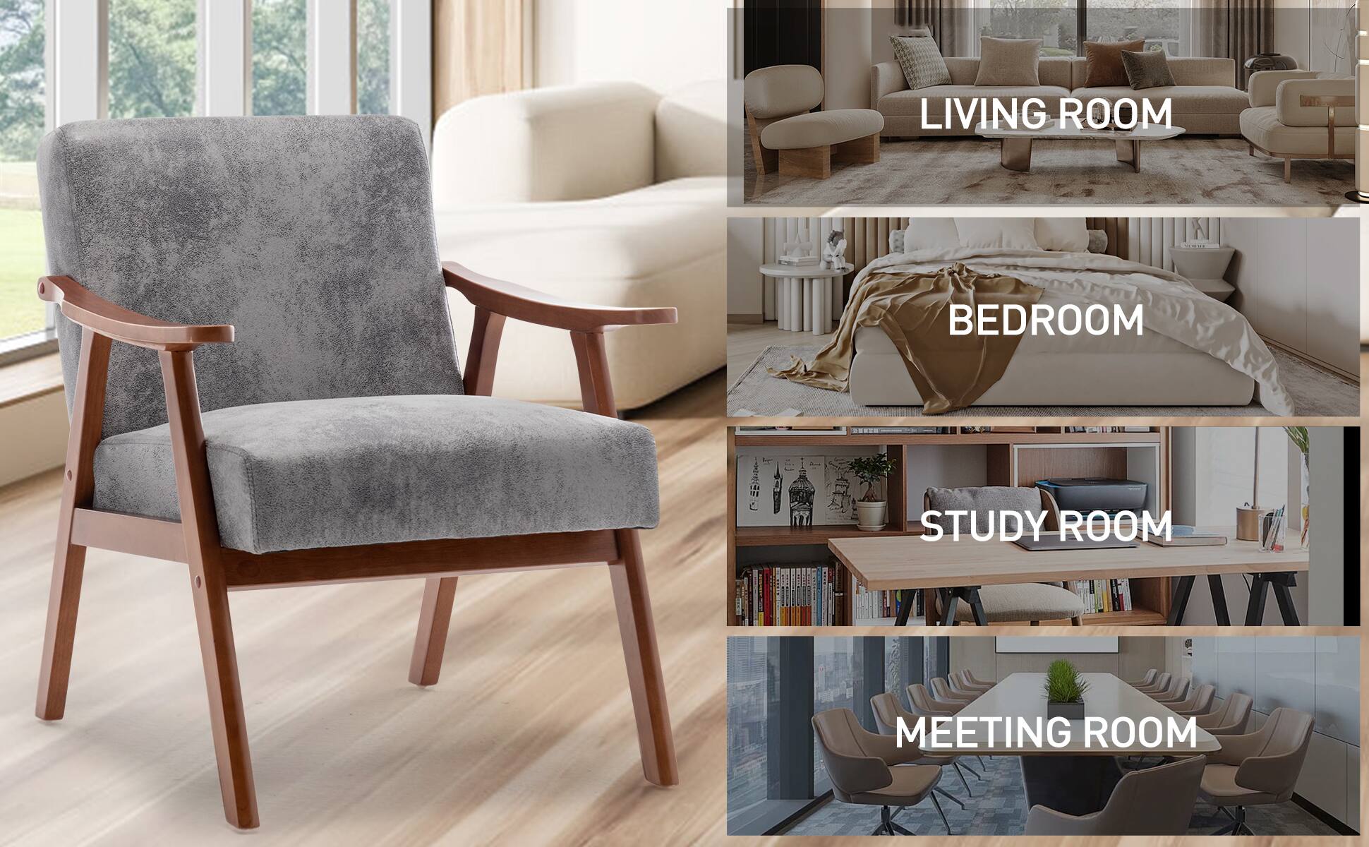 LIVING ROOM  
BEDROOM  
STUDY ROOM  
MEETING ROOM