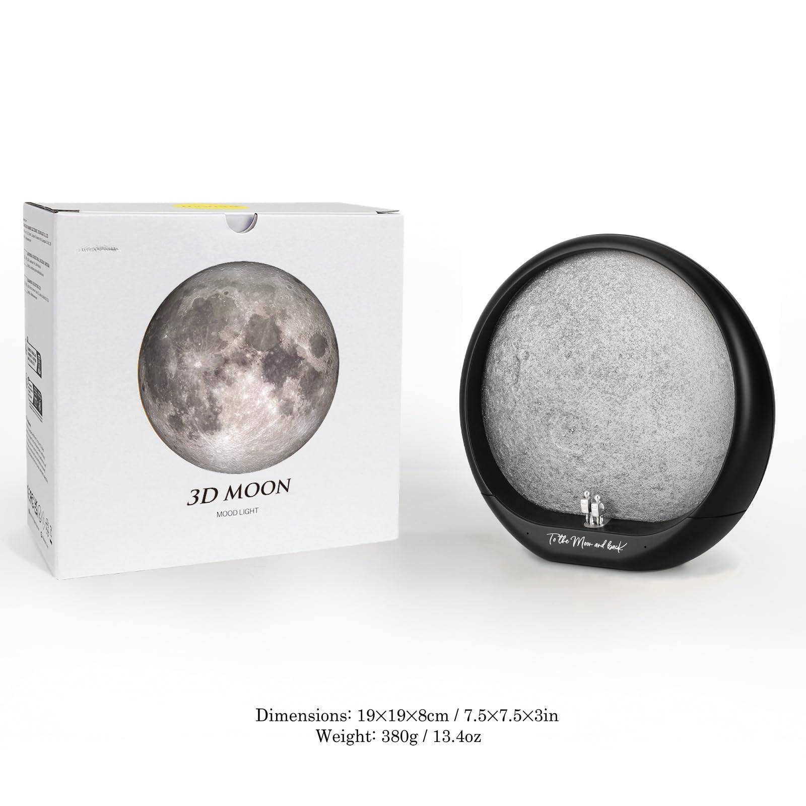 3D MOON MOOD LIGHT

Dimensions: 19x19x8cm / 7.5x7.5x3in
Weight: 380g / 13.4oz